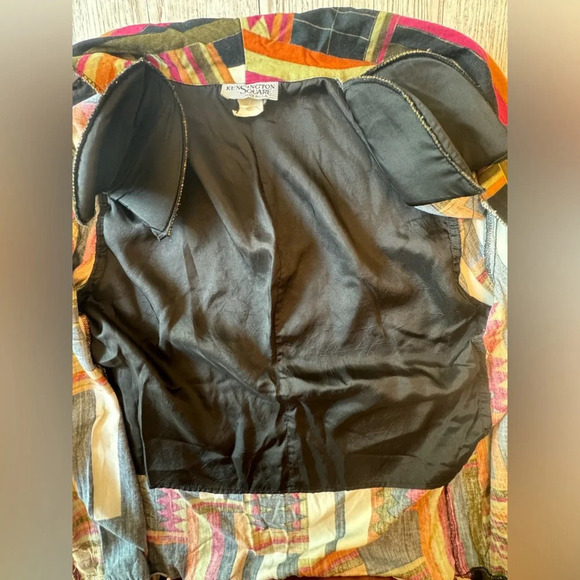 Kensington Square Vintage 90's Abstract Art Deco Oversized Blazer Suit Jacket S - Picture 13 of 16